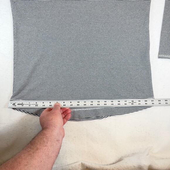 J. Jill Knit Turtleneck Top Woman's Medium Black/ White Weave Cotton Blend - Picture 11 of 16